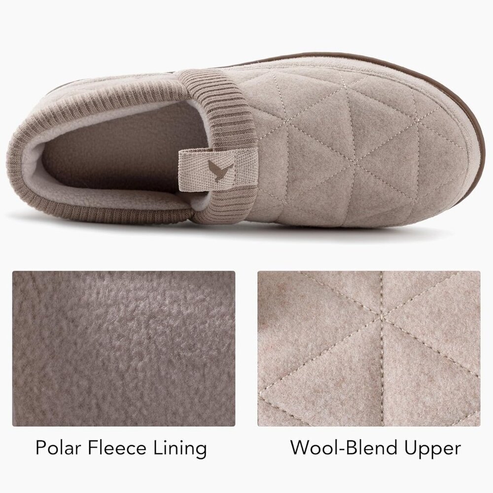 Women's Closed Back Knit Cuff Warm Lining Tan Memory Foam Sole Slippers Boot - Picture 3 of 6